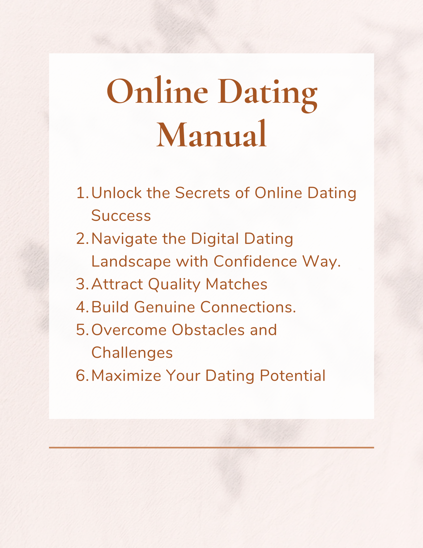 Online Dating Manual