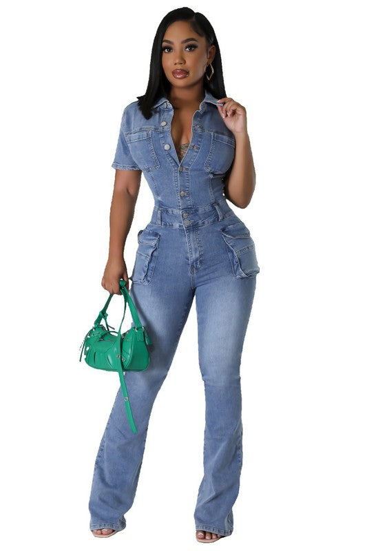 WOMEN DENIM SEXY JUMPSUIT