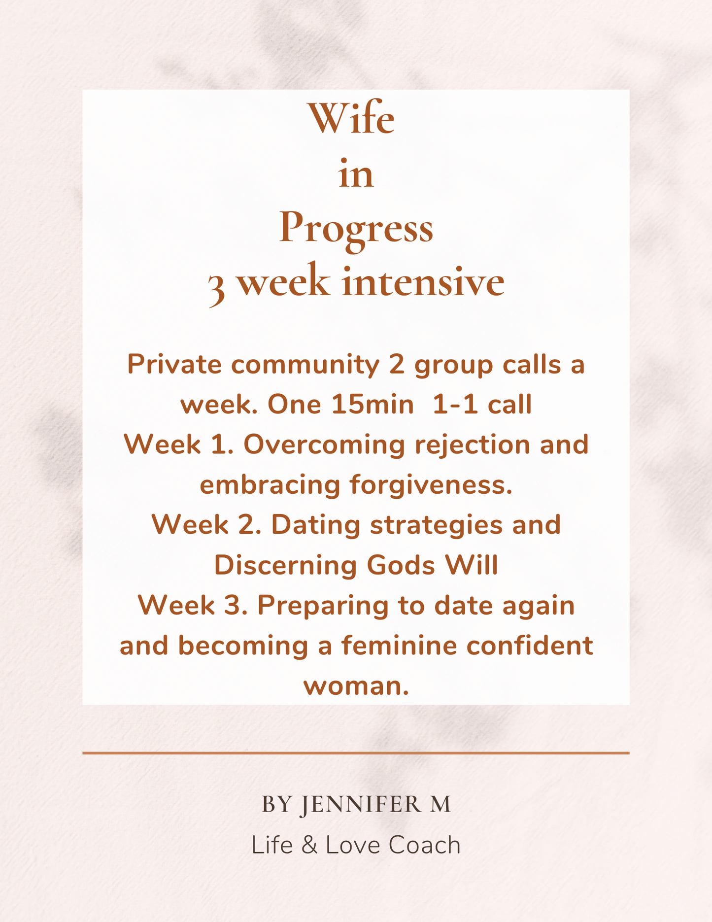 Wife in Progress 3 week Intensive Starts 9/8/2024 (Early Bird)